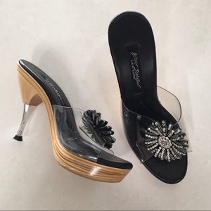 Betsey Johnson Black and Silver Women's Heels